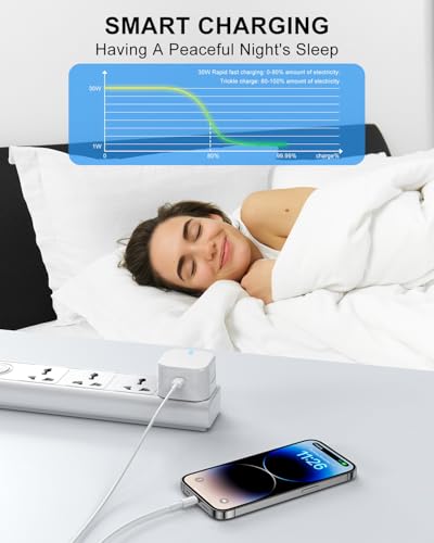 Apple Certified 30W Fast Charger Plug with 6FT USB-C to Lightning Cable - iPhone 14/13/12/11 Pro Max XS XR X SE 8 iPad