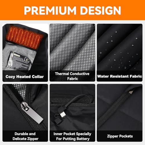 Rasfalo Heated Gilet: Electric Vest, 15 Heating Zones, USB Rechargeable, Winter Body Warmer for Outdoor Sports