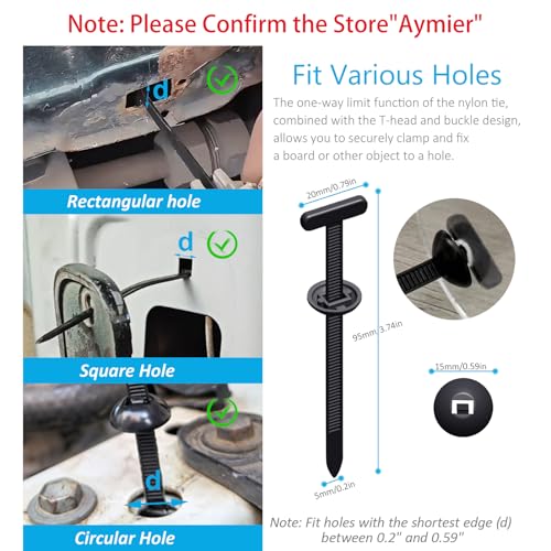 Heavy Duty Cable Tie Buckle Nylon Self Lock, Car Zipper Clip - Durable Button Retainer for Car Repair, Office, Workshop - 50Pcs