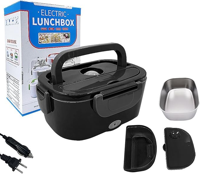 Portable Electric Lunch Box for Adults, 1.4L Battery-Powered with Scheduled Heating - Rechargeable Food Warmer & Insulated Bag
