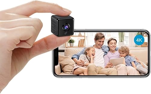 AOBOCAM Mini Camera 4K HD WiFi Security Cam 5H Battery Life, Motion Detection Night Vision, Indoor Wireless Surveillance Cam