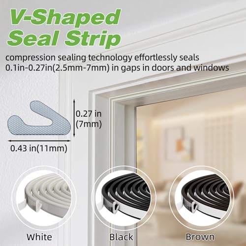 V-Shape Self Adhesive Door Sealing Strip, Draft Excluder Foam