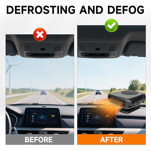 Portable Car Heater 12V 200W: Fast Heating Defroster & Defogger