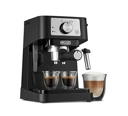 De'Longhi Stilosa Espresso Machine: Compact Maker, 15 Bar Pressure, Steam Wand for Lattes, Cappuccinos - Tamper Included