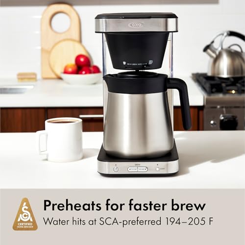 OXO Brew Coffee Maker 8-Cup - Single Serve & Carafe, Stainless Steel