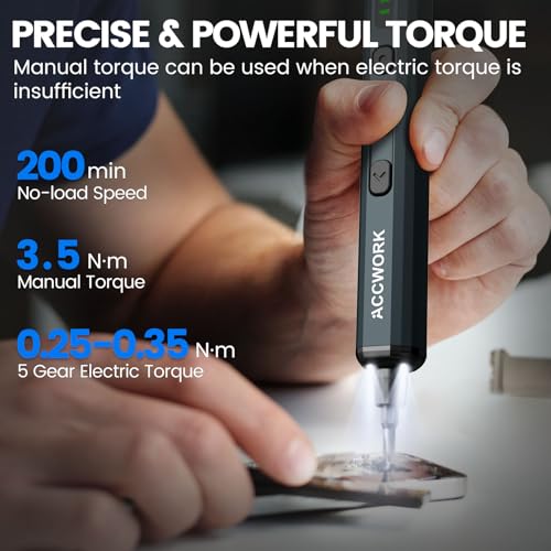 Brand Mini Electric Screwdriver Kit: 68-in-1 Precision Set, Magnetic Bits, 5 Torque, LED Lights - Electronics, Phone, Camera