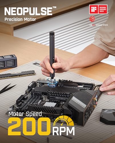 Fanttik E1 Max Electric Screwdriver Set, 50 Magnetic Bits, Repair Tool Kit for Electronics - Mini Precision, 5/32‘’Hex - Grey