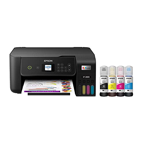 Epson EcoTank ET-2800 Wireless Color All-in-One Printer with Scan and Copy - Cartridge-Free Supertank - Ideal Basic Home Printer