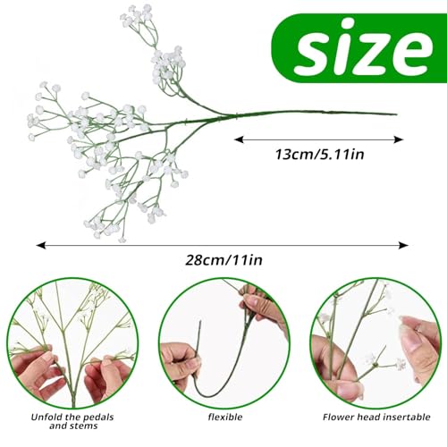 Briocht Real Touch Gypsophila Artificial Flowers, 6 Pcs - Wedding, Party, DIY Floral Arrangements