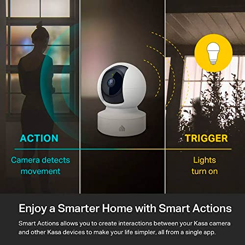 Kasa Pan/Tilt Smart Security Camera, 1080p HD Dog-Camera, Night Vision, Motion Detection, Baby & Pet Monitor, Alexa & Google Home, White