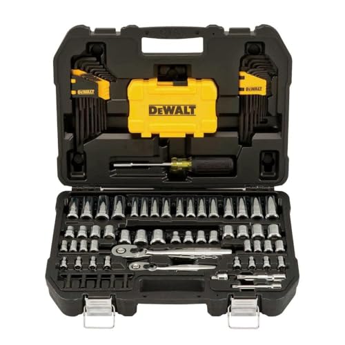 DEWALT Mechanics Tools Kit, Socket Set, 108-Piece, SAE, 1/4" & 3/8