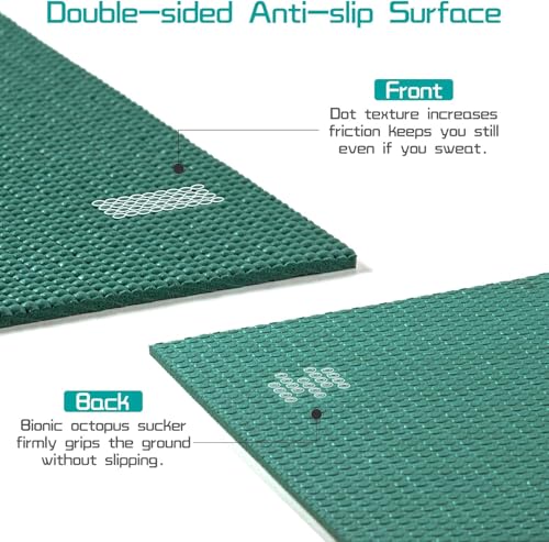 Avoalre Foldable Travel Yoga Mat for Fitness Training & Pilates, Non-Slip Portable Workout Mat - Women Men, Green