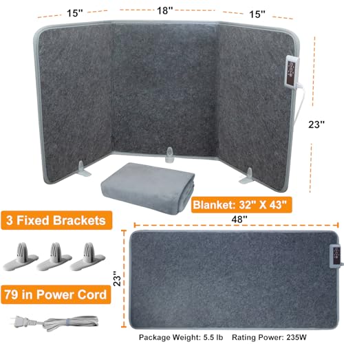 CozyHome Foldable Leg Warmer & Foot Heater, 235W Small Space Heater, Timer, Quiet - Home Office Comfort