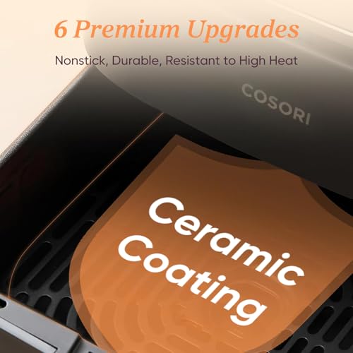 Cosori TurboBlaze Air Fryer 6 Qt: Premium Ceramic Coating, Precise Heating, 9 Functions - Air Fry, Roast, Bake, Broil, and More