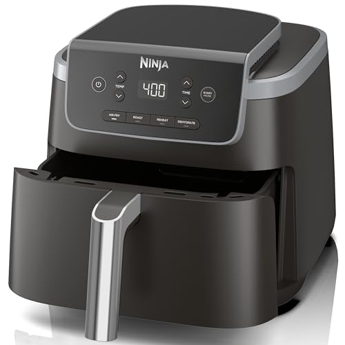 Ninja 4-in-1 Pro Air Fryer: Roast, Reheat, Dehydrate | 5QT Capacity | 400F Max Temp | Nonstick Basket | Grey | AF141