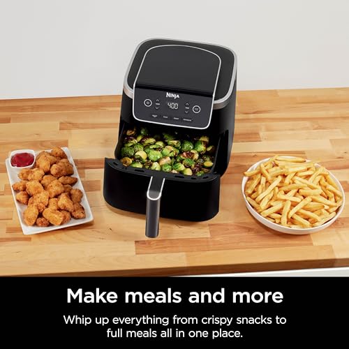 Ninja 4-in-1 Pro Air Fryer: Roast, Reheat, Dehydrate | 5QT Capacity | 400F Max Temp | Nonstick Basket | Grey | AF141