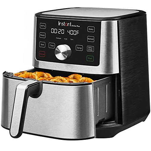 Instant Pot Vortex Plus 6QT Air Fryer: 6-in-1, Dehydrates, Crisps, Roasts, Bakes - Easy Meals, 100+ Recipes, Dishwasher-Safe - Black