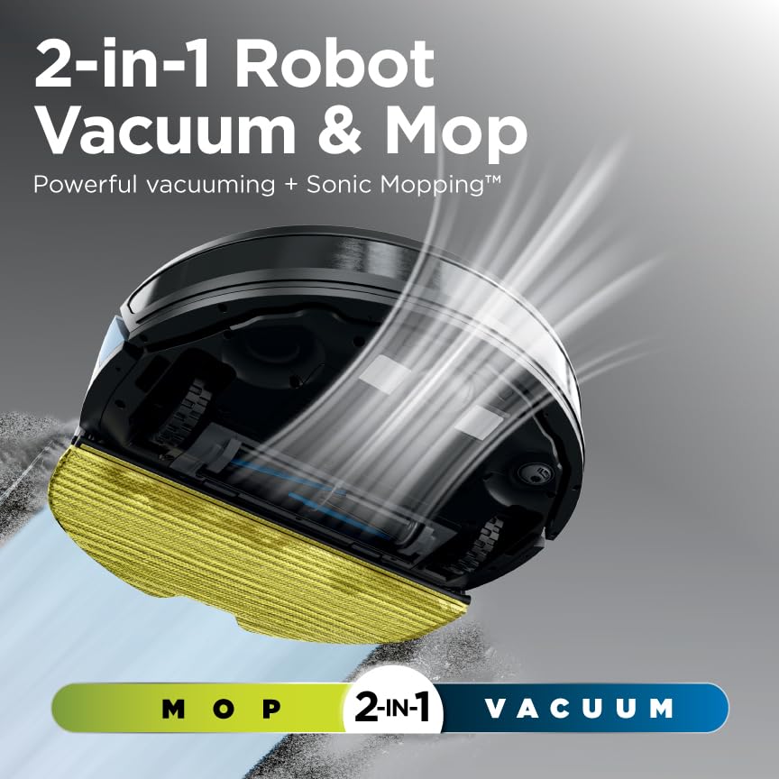 Shark Robot Vacuum & Mop: Powerful Suction, HEPA Self Empty Base, Sonic Mopping, Home Mapping - Pet Hair, Carpets & Hardfloor