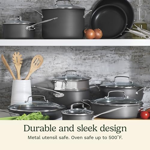 Cuisinart Cookware Set, Chef's Classic Nonstick Hard Anodized, 17-Piece