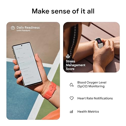 Fitbit Charge 6 Fitness Tracker: Heart Rate, Google Apps, GPS, Health Tools - 6-Month Premium, Obsidian/Black