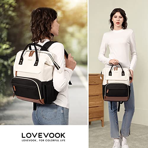 LOVEVOOK Women's Laptop Backpack 15.6 Inch, Work & Travel Purse with Large Capacity, Waterproof College Bookbag & Casual Daypack