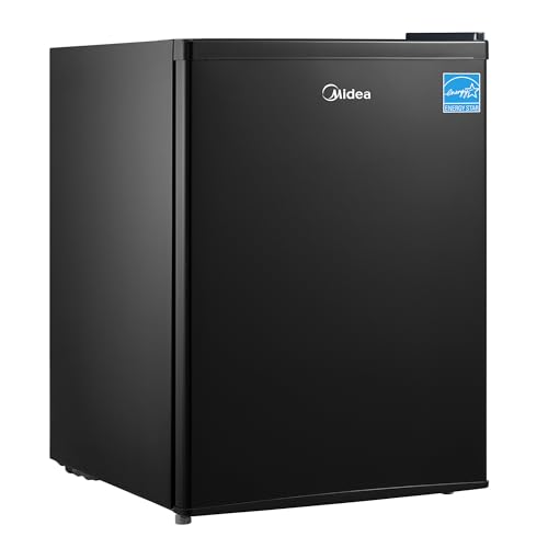 Midea 2.4 Cubic Feet Black Refrigerator for Small Spaces