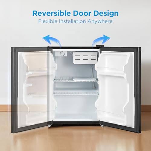 Midea 2.4 Cubic Feet Black Refrigerator for Small Spaces