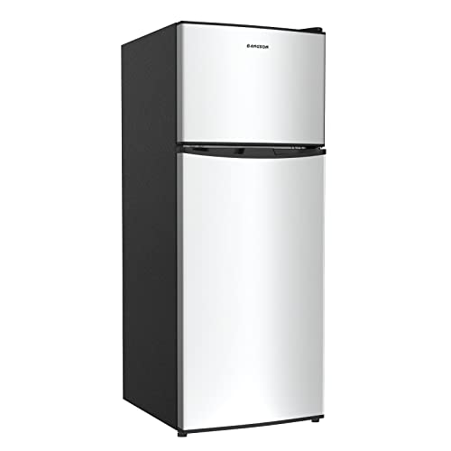 BANGSON Small Fridge with Freezer for Apartment & Bedroom