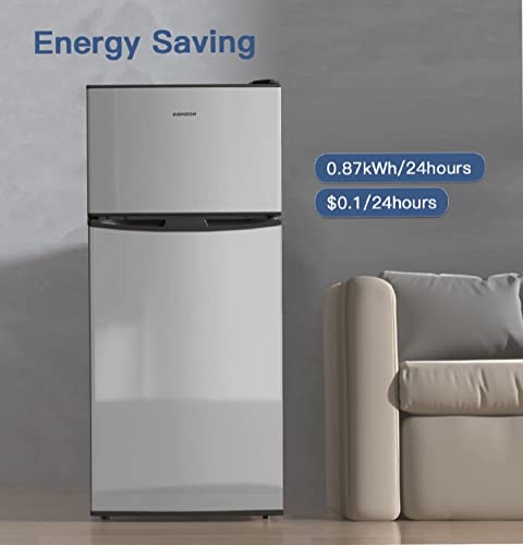 BANGSON Small Fridge with Freezer for Apartment & Bedroom