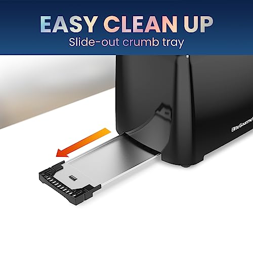 Elite Gourmet Cool Touch Toaster, 6 Temp Settings, 1.25" Slots for Bagels & More