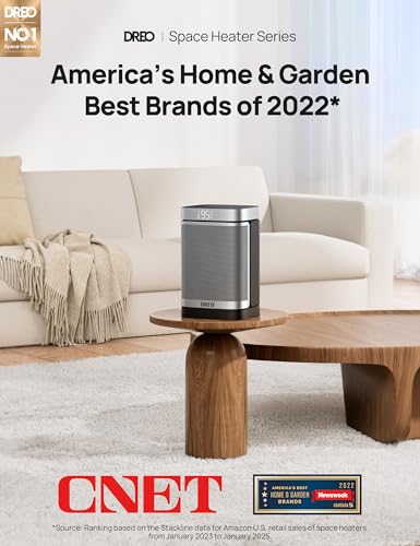Dreo Portable Electric Heater: PTC Ceramic, Remote Control, Thermostat, 70° Oscillation, 12H Timer - Safe & Quiet Room Heater