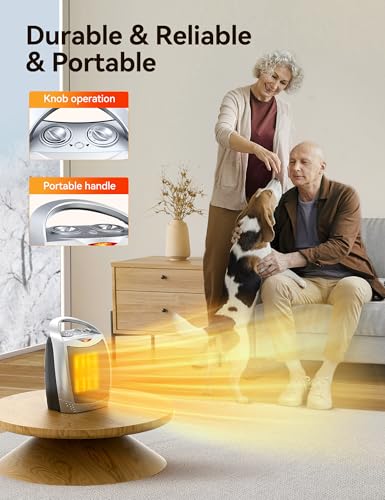 GiveBest Electric Space Heater Fan, 1500W/750W, Quiet & Safe, Heat Up 200 Sq Ft - Ideal for Office, Desk, Indoor - Silver