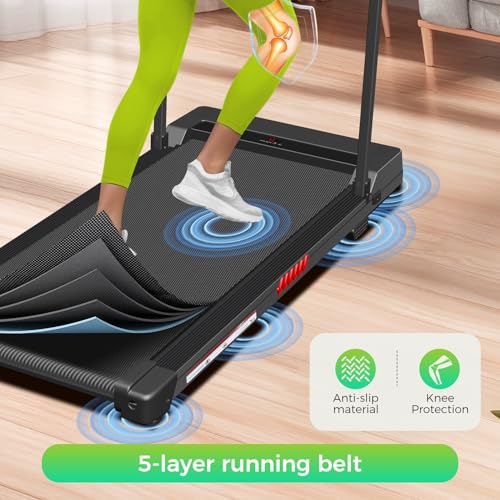 Foldable Walking Pad Treadmill with Handle Bar, Remote Control
