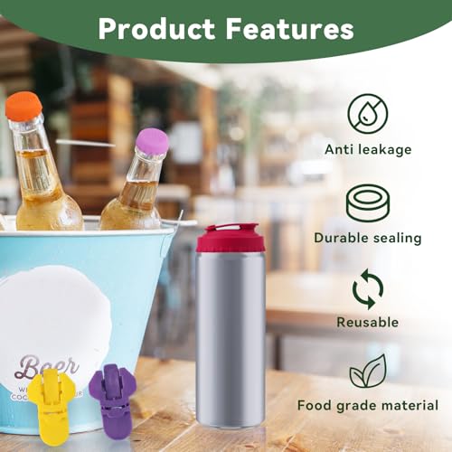 TPTGIAR 18PCS Silicone Can Covers for Drinks Cans UK, Leak-proof Food Grade Lids, Reusable Coke Can Lids, Easy Can Opener