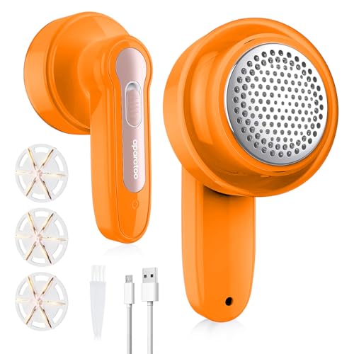 Portable Anti-Lint Fabric Shaver with 3 Blades, USB Rechargeable - Fast Fabric Defuzzer for Clothes, Sweaters, Blankets