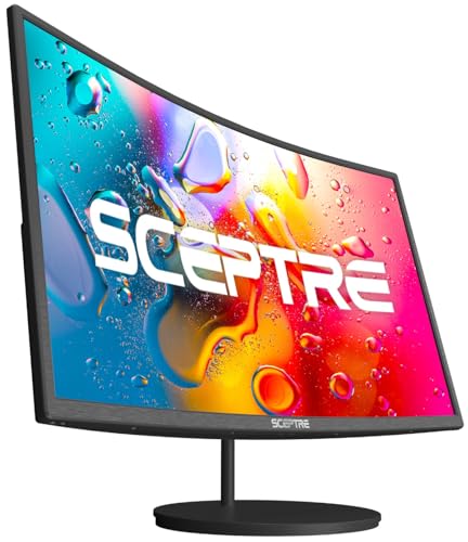 Sceptre Curved Gaming Monitor 24-inch Full HD 1080p 98% sRGB, HDMI x2, VGA, Built-in Speakers, VESA Wall Mount - Black