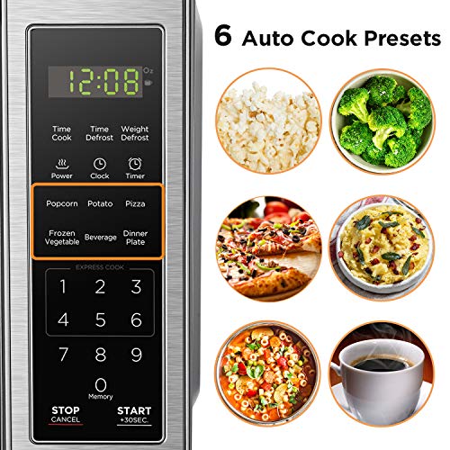 BLACK+DECKER Microwave Oven, Push-Button Door, Child Safety Lock, 700W, Stainless Steel, 0.7 cu.ft