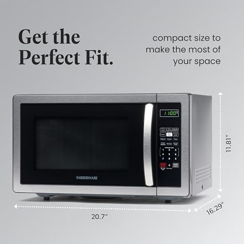 Farberware 1.1 Cu. Ft. Stainless Steel Microwave Oven - Countertop Power & Efficiency