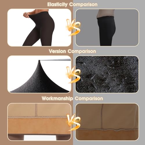 Comfort Fleece Lined Leggings: High Waist Thermal Tights for Women