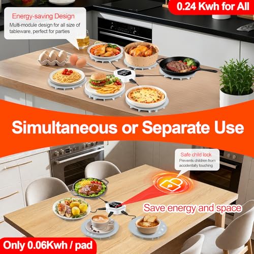 Food Warming Mat: Fast Heat Silicone Tray, 3 Temp, 3 Timer