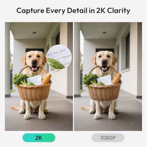 BOTSLAB Wireless Video Doorbell Camera, No Subscription, AI Detection, Head-to-Toe View, 5200mAh Battery, IP66 Waterproof