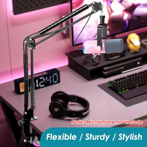 YOUSHARES Boom Arm for Fifine Dynamic Microphone - Adjustable Mic Stand for Gaming Podcast Recording PC Mic
