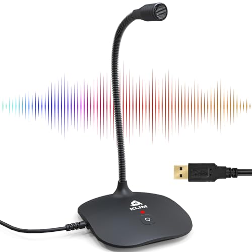 KLIM Talk USB Desk Microphone - Professional Mic for PC Laptop Mac - Recording Gaming Streaming Podcasts