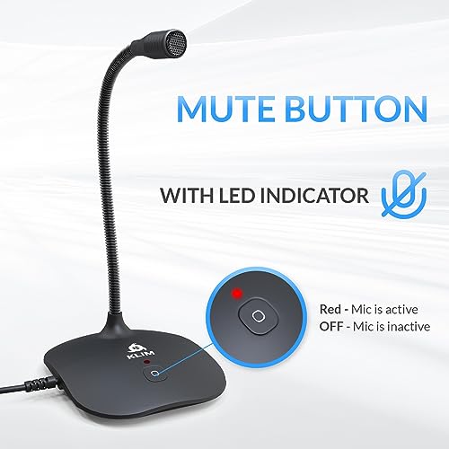 KLIM Talk USB Desk Microphone - Professional Mic for PC Laptop Mac - Recording Gaming Streaming Podcasts