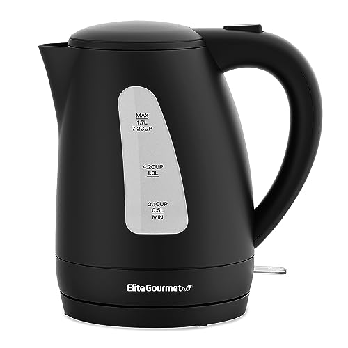 Elite Gourmet 1.7L Electric Tea Kettle 1500W, Fast Boil, BPA-Free