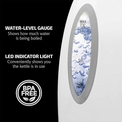 OVENTE 1.7L Electric Kettle: Fast Boil for Coffee/Tea, BPA-Free, Auto Shut-Off