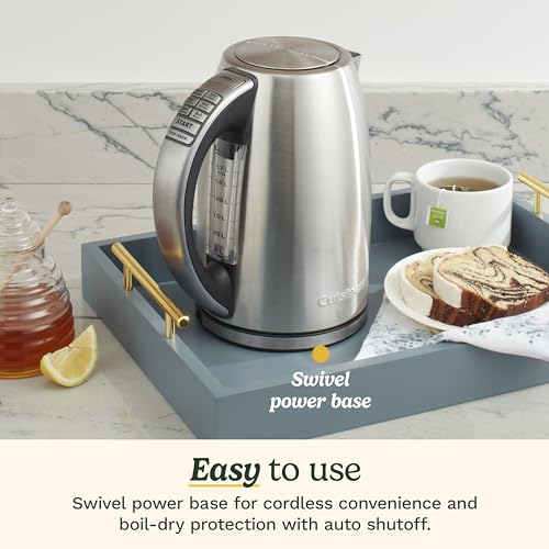 Cuisinart Electric Kettle: Cordless Tea Kettle, 1500W Fast Heat, 6 Preset Temps, 30-Min Keep Warm
