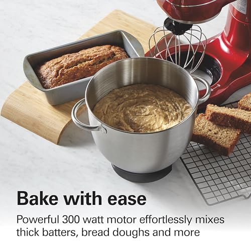 Hamilton Beach Stand Mixer 4 Quart with Dough Hook & Beater, 7 Speeds - Red