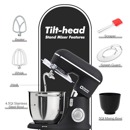 Kitchen in the box Stand Mixer 4.5QT+5QT 10 Speeds 3-IN-1 Mixer