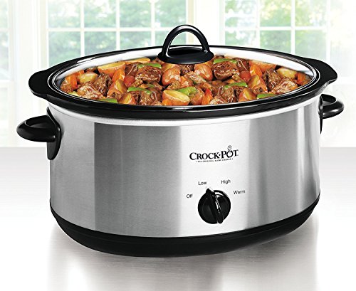 Crock-Pot 7 Quart Oval Slow Cooker, Stainless Steel, Versatile Cookware for Large Families & Entertaining